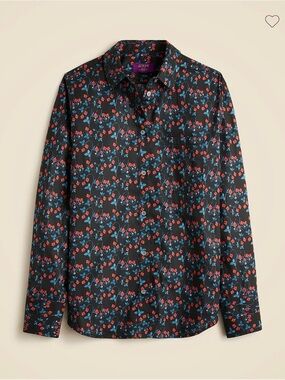 J.Crew Garçon Classic Shirt Liberty Tana Lawn Strawberry Black Size 20 Cotton